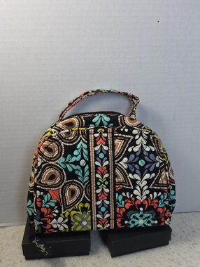 VERA BRADLEY Quilted Floral Dome Cosmetic Bag - Black Multi